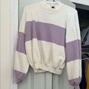 Lavender and White Men's Sweater